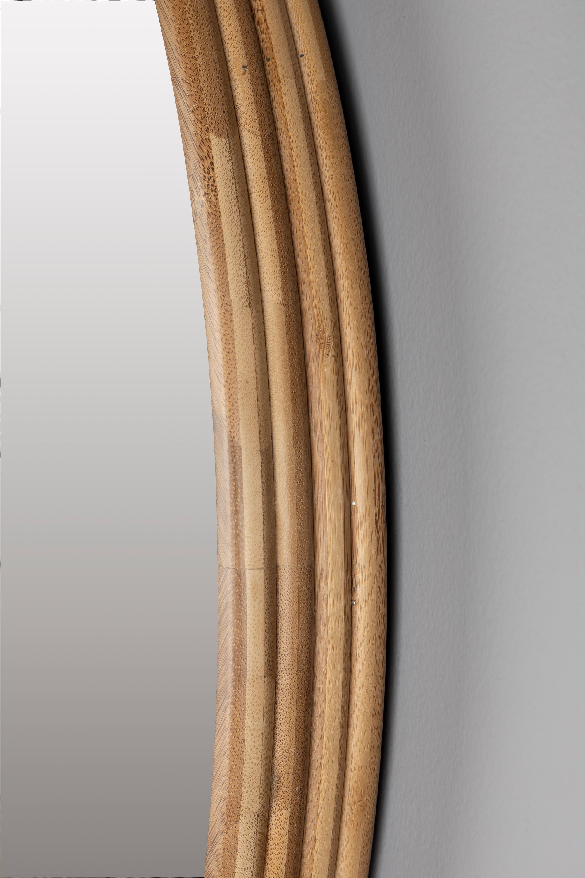 Dutchbone Caroun Natural Bamboo Round Wall Mirror Large